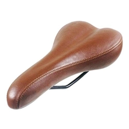 WBHMVMZ Bike Saddle Comfortable Retro Leather Cycling Bicycle Seat Waterproof Ergonomics Design Bike Seat Custion for Road Bike Mountain Bike-BROWN