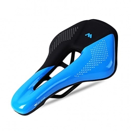 wuwu Mountain Bike Seat wuwu Shock Absorbing Hollow Bicycle Saddle Anti-skid GEL Extra Soft Mountain Bike Saddle MTB Road Cycling Seat Bicycle Accessories (Color : 350G Blue no Clamp)