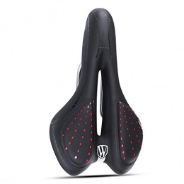 XUBA Spares XuBa Bicycle Spot Seat Hollow Breathable Silicone Sponge Soft Bike Saddle Mountain Bike Bicycle Seat Cushion Pad Black and red free size