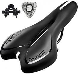 XXT Bike Seat,Gel Bicycle Saddle Comfortable Soft Breathable Cycling Bicycle Seat, Comfortable Bike Seat with Reflective Strips, for MTB Mountain Bike,Folding Bike,Road Bike (Color : Black)