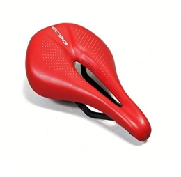 Ybqy EC90 Carbon Leather Bicycle Seat Saddle MTB Road Bike Saddles Mountain Bike Racing Saddle PU Breathable Soft Seat Cushion (Color : Red)