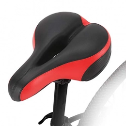 YQCSLS Mountain Bike Seat YQCSLS Thickened Bicycle Saddle Seat Cycling Breathable Soft Saddle Seat Cover MTB Mountain Bike Pad Cushion Cover Wide Big Bum Saddle (Color : Red)