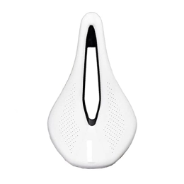 ZHANGQI Mountain Bike Seat ZHANGQI jiejie store Bicycle Seat Saddle MTB Road Bike Saddles Mountain Bike Racing Saddle PU Breathable Soft Seat Cushion Men 240-143mm (Color : White)