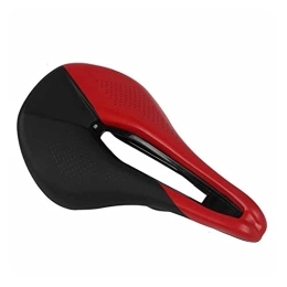 ZHANGQI Mountain Bike Seat ZHANGQI jiejie store MTB Mountain Bike Bicycle Saddle PU Leather Hollow Butt Seat Ultralight Comfortable Bicycle Saddle Bicycle Equipment Accessories (Color : Black Red)