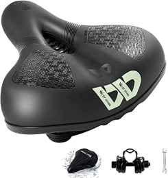 ZXM Mountain Bike Seat ZXM Solid Thicken and increase mountain bike seat cushion reflective soft silicone comfortable non-slip bicycle saddle breathable riding equipment Durable (Color : Black)