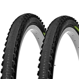 ECOVELO Mountain Bike Tyres 2 x Demi Slick Tyres 26x1.95 | 50-559 MTB Trekking Bike Hybrid Mountain Bike CityBike