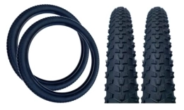 Baldy's Mountain Bike Tyres Baldy's PAIR 27.5 x 2.10 BLACK Off Road Knobby Tread Tyres for MTB Mountain Bikes (Pack of 2)