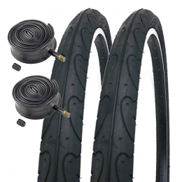 Coyote Spares Coyote TY261 26" x 1.90 Slick Mountain Bike Tyres (Pair) with Schrader Inner Tubes