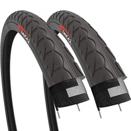 Fincci Mountain Bike Tyres Fincci Pair 26 x 1 3 / 8 Inch 37-590 Tyres for Road Mountain MTB Hybrid Bike Bicycle (Pack of 2)