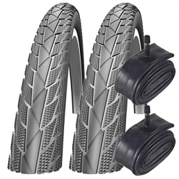 Impac Spares Impac 2x Streetpac (Made by Schwalbe) 26 x 1.75 MTB Bike Tyres & Schrader Tubes