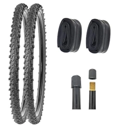 P4B Spares P4B 2 x 24 inch MTB bicycle tyres (50-507) with AV tubes, very good grip in all situations, high running smoothness, 24 x 1.95, for mountain bike, 24 inch bicycle coat