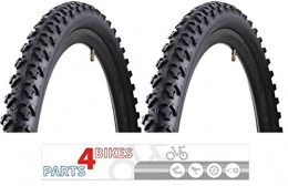P4B Spares P4B 2X 26-inch MTB / ATB tyres 26 x 2.10 54-559 For off-road bike tyres Mountain bike tyres All terrain bike tyres Black