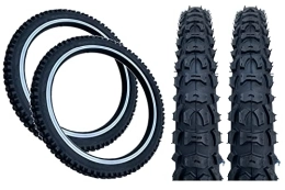 Baldy's Mountain Bike Tyres PAIR Baldy's 20 x 2.0 BLACK Kids Mountain Bike Chunky Tyres