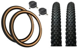 Baldy's Mountain Bike Tyres PAIR Baldy's 27.5 x 2.10 AMBER WALL Mountain Bike Chunky Off Road Tyres & Schrader Valve Tubes