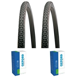 Generic Mountain Bike Tyres Raleigh CST Pioneer 700 x 38c Touring / Hybrid / MTB Bike tyres (Pair) + Oxford Schrader Valve tubes (pair)