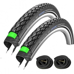 Schwalbe Spares Schwalbe 2 x Marathon HS420 ETRTO 47-305 (16 x 1.75 Inch) Performance Line MTB Tyre With Presta Tube for Bike Bicycle Tire