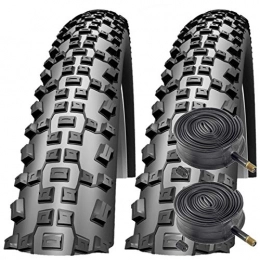 Impac Mountain Bike Tyres Schwalbe Impac Ridgepac 26" x 2.25 Mountain Bike Tyres with Schrader Tubes (Pair)