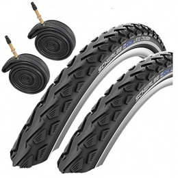 Schwalbe Mountain Bike Tyres Schwalbe Land Cruiser 700 x 40c Hybrid Bike Tyres with Presta Tubes (Pair)