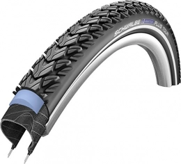 Schwalbe Mountain Bike Tyres Schwalbe Marathon Plus Tour 26X2.0 Wired Tyre with Smartguard Reflective S / Wall 1100g (50-559) - Black