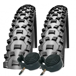 Schwalbe Spares Schwalbe Nobby Nic 26" x 2.1 Mountain Bike Performance Tyres - Pair & Presta Inner Tubes