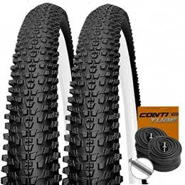 Set: 2x Kenda K1153MTB Tyres 26x 2.10/26"x 1.9552-559+ 2Conti Inner Tubes Schrader Valve