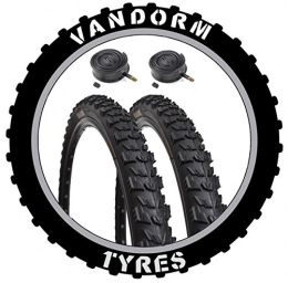Vandorm Mountain Bike Tyres Vandorm PAIR 26" x 1.95" Fury XC MTB Tyres and 2 x Schrader Valve Inner Tubes