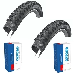 Generic Mountain Bike Tyres XLC MountainX MTB Tyres - 700 x 40c / 28 x 1.60 (Erto 42-622) plus Oxford Presta Valve Tubes (pair)