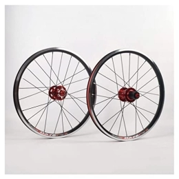 Generic Mountain Bike Wheel 20 Inch Folding Bike Wheelset 406 / 451 BMX Rim V / Disc Brake MTB Bicycle Quick Release Wheels 24 Holes Hub 100 / 135mm For 7 8 9 10 Speed Cassette 1600g (Color : Red, Size : 406) (Red 406)