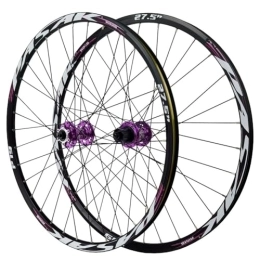 ZFF Mountain Bike Wheel 24 / 26 / 27.5 / 29 Inch MTB Wheelset Disc Brake Quick Release Mountain Bike Wheel Aluminum Alloy Rim Front And Rear Wheel 8 / 9 / 10 / 11 / 12 Speed Cassette 32 Holes (Color : Purple, Size : 27.5'')