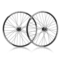 ZFF Mountain Bike Wheel 24 26 27.5 29inch MTB Wheelset Disc Brake Quick Release Mountain Bike Wheel Aluminum Alloy Double Wall Rim 7 / 8 / 9 / 10 / 11 Speed 32 Holes Front And Rear Wheels (Color : Svart, Size : 26'')