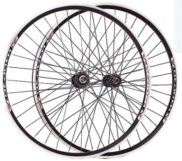 OMDHATU Mountain Bike Wheel 24 inch mountain bike wheelset V-brake QR Double-layer aluminum alloy rims Ball bearing hubs Support 6 / 7 / 8 speed Rotary freewheel
