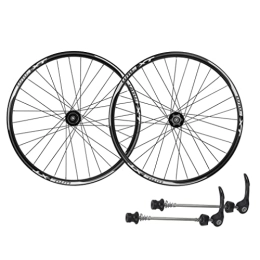 Generic Mountain Bike Wheel 24" Mountain Bike Wheelset Disc Brake MTB Wheels Bicycle Rim QR 32H Quick Release Cassette Hub For 7 8 9 10 11 Speed 1950g (Color : Red Hub, Size : 24'') (Black Hub 24)