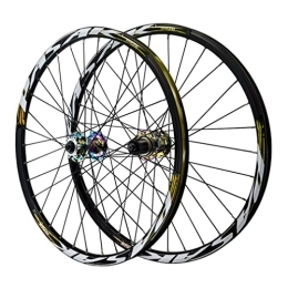 Generic Mountain Bike Wheel 24" Mountain Bike Wheelset Disc Brake Wheel Set BMX MTB Rim Quick Release Folding Bicycle Wheels 32H Hub For 7 / 8 / 9 / 10 / 11 / 12 Speed Cassette 1886g (Color : Black C, Size : 24'') (Colorful D 24)