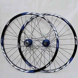 Generic Mountain Bike Wheel 26 27.5 29 Inch Bike Wheelset, Ultralight MTB Mountain Bicycle Wheels, Double Layer Alloy Rim Quick Release 7 8 9 10 11 Speed Disc Brake (Blue Hub Blue Logo 29Inch)