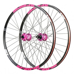 MGRH Mountain Bike Wheel 26 / 27.5 / 29 Inch Mountain Bicycle Wheelset Aluminum Alloy Quick Release Hybrid / MTB Road Wheel 32H Six Bolts 8 / 9 / 10 / 11 Speed Wheels Pink-27.5Inch