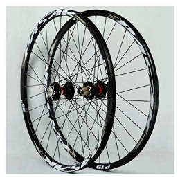 NEZIAN Mountain Bike Wheel 26" / 27.5" / 29" Inch Mountain Bike Double Wall Wheelset Alloy Wheel Rim Quick Release Disc Brake 7 / 8 / 9 / 10 / 11 Speed 4 Palin Bearing Hub 32H (Color : A, Size : 26in)