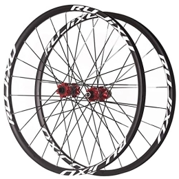 Generic Mountain Bike Wheel 26 / 27.5 / 29 Inch Mountain Bike Wheelset Carbon Hub 24H Rim Flat Spokes Disc Brake MTB Bicycle Wheels Fit 7-11 Speed Cassette Bolt On 1590g (Color : Red, Size : 29 in) (Red 29 in)