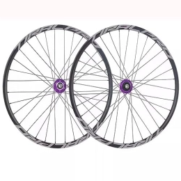 OMDHATU Mountain Bike Wheel 26 / 27.5 / 29 Inch Mountain Bike Wheelset Disc Brake Sealed Bearing Support 8-9-10-11 Speed Cassette Thru Axle Wheel Set Front 100 * 15mm Rear 142 * 12mm (Color : Purple, Size : 29inch)