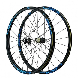 SN Spares 26 27.5 29 Inch Mountain Bike Wheelset MTB Front Rear Bicycle Rims Set Quick Release Red Black Hub Disc Brake Wheels For 8 9 10 11 12 Speeds (Color : Black Hub blue label, Size : 29in)