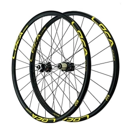 SN Spares 26 27.5 29 Inch Mountain Bike Wheelset MTB Front Rear Bicycle Rims Set Quick Release Red Black Hub Disc Brake Wheels For 8 9 10 11 12 Speeds (Color : Black Hub gold label, Size : 26in)