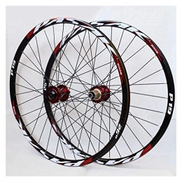 CHICTI Spares 26 27.5 29 Inch Mountain Bike Wheelset Thru Axle MTB Double Wall Alloy Rim Cassette Hub Sealed Bearing Disc Brake 7-11 Speed 32H (Color : A, Size : 26in)