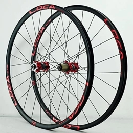 Generic Mountain Bike Wheel 26 / 27.5 / 29 Inch MTB Bicycle Wheelset Disc Brake Mountain Bike Wheels 24H Hub Lightweight Aluminum Alloy Rim Quick Release Wheels Fit 7-12 Speed Cassette 1680g (Color : Red, Size : 27.5 inch) (Re
