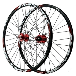 SN Spares 26 / 27.5 / 29 Inch MTB Bike Wheelset Front 2 Rear 5 Bearing Bicycle Wheel Set Double Wall Rim 6 Nail Disc Brake Quick Release 3 Claw (Color : Red Hub red label, Size : 27.5inch)