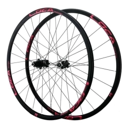 ZFF Mountain Bike Wheel 26 / 27.5 / 29 Inch MTB Wheelset Disc Brake Quick Release Mountain Bike Wheel Aluminum Alloy Double Wall Rim Micro Spline 12 Speed 24 Holes (Color : Red, Size : 26'')