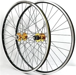 FOXZY Spares 26"27.5"29" Mountain Bike Wheel Pair Bicycle Rims V Brake Discs Brake Hubs 32 Holes 7 8 9 10 11 12 Speed (Color : Gold, Size : 29'')