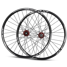 Generic Mountain Bike Wheel 26" 27.5" 29" Mountain Bike Wheelset Disc Brake MTB Wheels QR Quick Release 32H Bicycle Rim Cassette Hub For 7 / 8 / 9 / 10 / 11 / 12 Speed 2015g (Color : Black hub, Size : 27.5 inch) (Red Hub 27.5 inch)