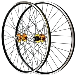 Generic Mountain Bike Wheel 26‘'27.5‘'29‘'Mountain Bike Wheelset Disc Brake V Brake MTB Rim QR Bicycle Wheels 32 Holes Hub For 7 / 8 / 9 / 10 / 11 / 12 Speed Cassette 2200g (Color : Blue, Size : 29'') (Gold 27.5)