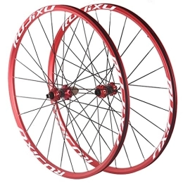 Generic Mountain Bike Wheel 26 / 27.5 / 29" Mountain Bike Wheelsets Carbon Hub MTB Wheels Bolt On Centerlock Disc Brake 24H Flat Spokes Bike Wheel 1920g Fit 7-11 Speed Cassette (Color : Red, Size : 26 inch) (Red 27.5 inch)