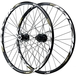 Generic Mountain Bike Wheel 26" 27.5" 29" MTB Rim Mountain Bike Disc Brake Wheelset Bicycle Quick Release Wheels 32 Holes Hub For 7 / 8 / 9 / 10 / 11 / 12 Speed Cassette Front And Rear Wheel 2035g (Color : Gold a, Size : 29'') (Gold