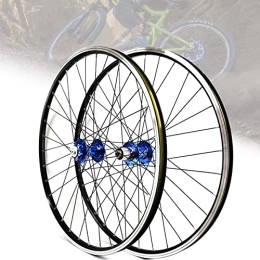 Samnuerly Spares 26 / 27.5 / 29'' Wheelset Mountain Bike Disc / Rim Brake Double Layer Alloy Rim Sealed Bearing 32H Quick Release Wheel Fit 7 8 9 10 11 Speed Cassette (Color : Blue, Size : 26in) (Blue 27.5in)